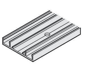 Hafele 941.13.135 Mounting Profile, for Single Lower Running Track, Recessed, 51 x 10, EKU Divido 80 H, 3.5 m Length, Aluminum, Anodized