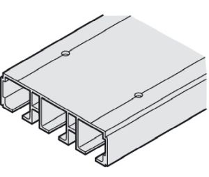 Hafele 941.13.435 Triple Running Track, Pre-drilled, 111 x 31 mm (W x H), 3.5 m Length, Aluminum, Silver Colored Anodized