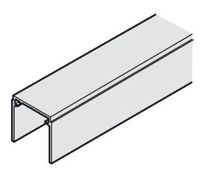 Hafele 941.13.525 Upper Guide Channel, Single, 40 x 40, EKU Divido 80 H, 2.5 m Length, Aluminum, Anodized