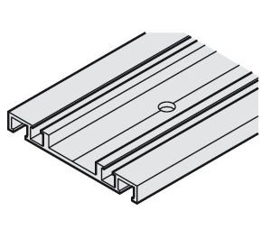 Hafele 941.13.625 Lower Running Track, Dual, Surface-mounted, 68 x 8 mm, EKU Divido 80 H, 2.5 m Length, Aluminum, Anodized