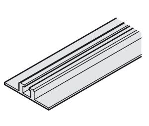 Hafele 941.13.735 Lower Running Track, Single, Surface-mounted, 38 x 8 mm, EKU Divido 80 H, 3.5 m Length, Aluminum, Anodized