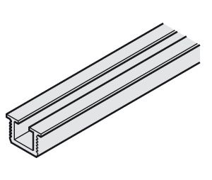 Hafele 941.13.825 Lower Running Track, Single, Recessed, 13 x 8, EKU Divido 80 H, 2.5 m Length, Aluminum, Anodized