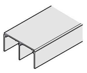 Hafele 941.13.925 Upper Guide Channel, Dual, 78 x 40, EKU Divido 80 H, 2.5 m Length, Aluminum, Anodized