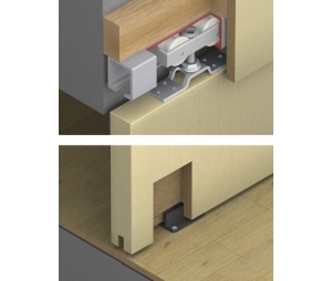Hafele 941.20.018 Sliding Door Hardware, Hawa Junior 120/A, Top Hung System, With 1 Track Buffer/1 Wall Buffer, For 35 - 80 mm (1-3/8" - 3-1/6") Door Thickness, Set