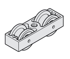 Hafele 941.20.100 Running Gear, 2 rollers, with plastic rollers, 2 pieces for 1 door, Aluminum