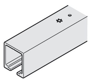 Hafele 941.20.250 Running Track, Pre-drilled, For Hawa Junior, (8' 2-7/16") 2.5 m Length, Aluminum, Clear Anodized
