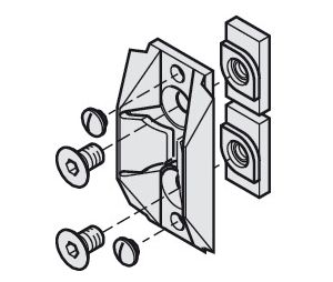 Hafele 941.24.043 Centering Unit, for Wall Profile, Adjustable, Plastic, Black