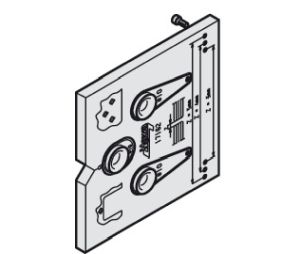 Hafele 941.24.090 Drilling Jig for Lock, Counter Case and Lock Bracket, for 1-leaf and 2-leaf glass sliding doors, Anodized, Aluminum