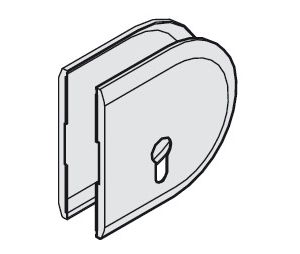 Hafele 941.24.124 Cover Cap, for Lock (profile cylinder), Sliding door lock, for 1-leaf and 2-leaf glass sliding doors, Plastic, Chrome matt