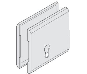 Hafele 941.24.229 Cover Cap, for Lock (profile cylinder), Sliding door lock, for 1-leaf and 2-leaf glass sliding doors, Plastic, Stainless steel effect