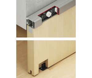 Hafele 941.25.006 Sliding Door Hardware, Slido, Classic 120-I, with soft and self closing mechanism on one side, Set