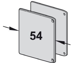 Hafele 941.25.032 End Cap Set, for Clip-On Fascia Cover, for upper track 2 and panel R, Plastic, Silver Colored