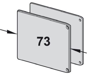 Hafele 941.25.035 End cap set, for Häfele Slido Classic, 68 mm Height, 73 mm Width, Plastic, Silver Colored