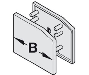 Hafele 941.25.041 End cap set, for running track and mounting rail, for Slido Classic, Plastic, Silver colored, Set