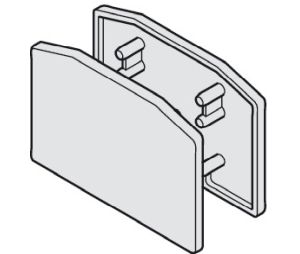 Hafele 941.25.042 End cap set, for running track, for Slido Classic, Plastic, Silver colored, Set