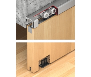Hafele 941.25.044 Sliding Door Hardware, Slido D-Line11 120I, Set without Running Track, Without Soft and Self-Closing Mechanism, Set