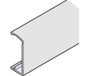 Hafele 941.25.630 Clip-on Panel, For Running Track, For Slido D-Line11, 33 mm (1-5/16") Height, 3000 mm (9 10-1/8") Length, Aluminum, Silver Colored Anodized