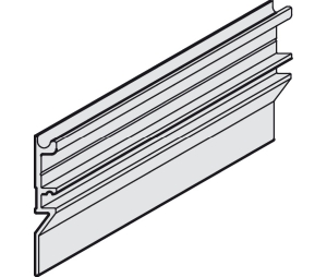 Hafele 941.25.832 Mounting Rail, High, Pre-drilled, For Slido Classic, 8 mm (5/16") Width, 3000 mm (9' 10-1/8") Length, Aluminum, Silver Colored Anodized