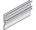 Hafele 941.25.822 Mounting Rail, High, Pre-drilled, For Slido Classic, 8 mm (5/16") Width, 2000 mm (6' 6-3/4") Length, Aluminum, Silver Colored Anodized