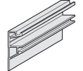 Hafele 941.25.823 Mounting Rail, High, Pre-drilled, For Slido Classic, 19 mm (3/4") Width, 2000 mm (6' 6-3/4") Length, Aluminum, Silver Colored Anodized
