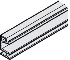 Hafele 941.25.821 Mounting rail, Pre-drilled, 19 mm Width, 2,000 mm Length, for Slido Classic, Aluminum, Silver Colored Anodized