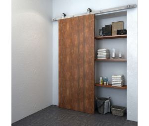 Hafele 941.32.013 Flat Track Sliding System, BD210, for 1 Sliding Wood Door, 2 m Length, Stainless steel, Matt, Set