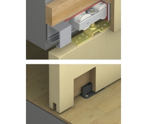 Hafele 941.60.006 Sliding Door Hardware, Top Hung System, Hawa Junior 160/A, With 1 Track Buffer/1 Wall Buffer, For = 35 mm (1-3/8") Door Thickness, Set