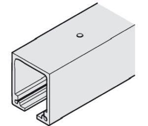 Hafele 941.60.401 Upper Track, Pre-drilled, for Hawa Junior, 4 m (13' 1-1/2") Length, Aluminum, Clear Anodized