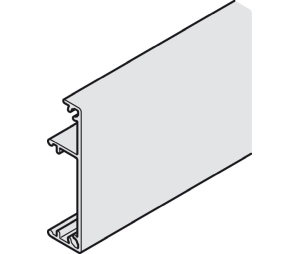 Hafele 941.62.406 Clip-on Panel, For Running Track, For Slido D-Line11, 50 mm (1-31/32") Height, 6000 mm (19' 8-1/4") Length, Aluminum, Silver Colored Anodized