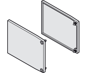 Hafele 941.62.412 End Cap Set, For Slido D-Line11, For Running Track and Panel, 50 mm (1-31/32") Height, Aluminum, Silver Colored Anodized