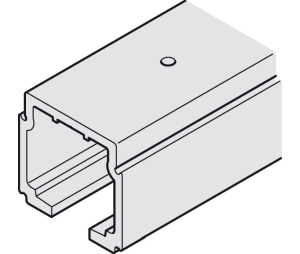 Hafele 941.62.606 Running Track, For Slido D-Line11, Pre-drilled, 6000 mm (19' 8-1/4") Length, Aluminum, Silver Colored Anodized