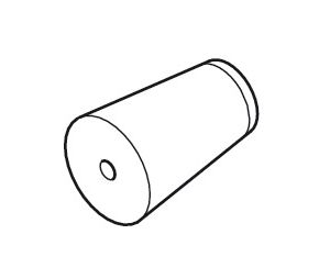 Hafele 941.80.050 Buffer, 30.0 mm Diameter, 40 mm Length, Straightaway 115, Rubber