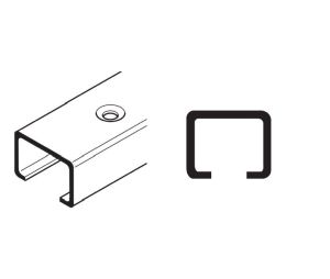 Hafele 941.80.821 Upper Guide Channel, Pre-Drilled, Straightaway 180, 2.1 m Length, Steel, Galvanized