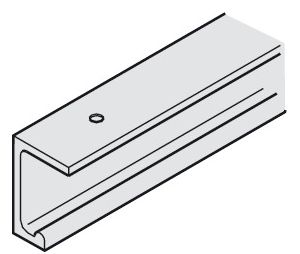 Hafele 942.17.250 Upper Track, Pre-drilled, Ceiling Mounted, 2.5 m (8' 2-7/16") Length, Aluminum, Clear Anodized
