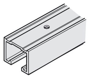 Hafele 942.30.600 Upper Track, Pre-drilled, for HAWA Silenta 150/B, (19' 8-1/4") 6 m Length, Aluminum, Clear Anodized