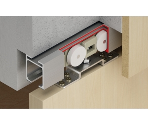 Hafele 942.35.004 Sliding Door Hardware, Slido D-Line11 240-P Set, For 1-Leaf Sliding Doors, Without Running Track, Classic 240-P, Version A, Without Soft and Self-closing Mechanism, Set