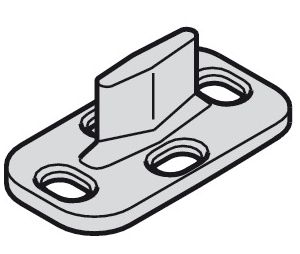 Hafele 942.35.400 Floor guide, for Slido Classic, 60mm Length, Plastic, Black