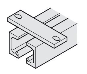 Hafele 942.43.611 Dual Upper Track, with Mounting Flanges, Ceiling Mounted, for Hawa Super, Stainless Steel