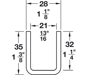 Hafele 942.51.821 Floor Channel, Straightaway 320, Suitable for Industrial Type Thresholds Where Vehicular Traffic is Likely, 2100 mm (6’ 10-11/16") Length, Steel, Galvanized