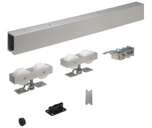 Hafele 942.56.001 Sliding Door Hardware, HAWA Junior 250/A, with 1 track buffer/1 wall buffer, Set