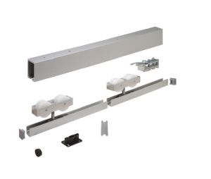 Hafele 942.56.002 Sliding Door Hardware, HAWA Junior 250/B, Top Hung System, with 1 track buffer/1 wall buffer, Set