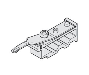 Hafele 942.56.041 Track Stopper, with Adjustable Retention Spring, for Hawa Junior, Aluminum