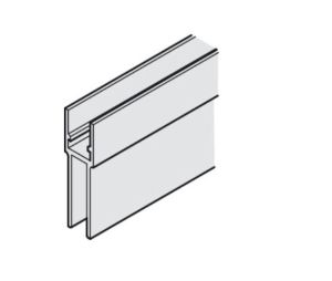 Hafele 942.56.765 Support and Glass Suspension Profile, For glass thickness: (3/16 - 13/32") 8–10 mm, 6,500 mm Length, Aluminum, Silver colored anodized