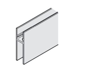 Hafele 942.56.865 Support and Glass Suspension Profile, for glass thickness: (15/32 - 5/8") 12–16 mm, 6,500 mm Length, Aluminum, Silver colored anodized