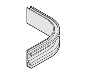 Hafele 943.30.670 Single Running Track, Curved 90°, 70 mm Side Length