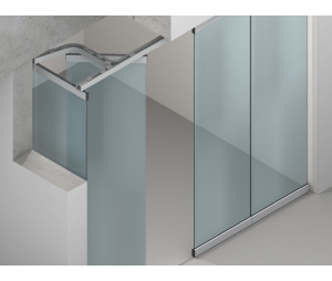 Hafele 943.31.016 Sliding Door Hardware, HAWA Aperto 60 GL, Sliding Wall Fitting, For up to 8 Stackable Glass Sliding Doors/1 Hinged Door, Ceiling Installation, For Door Weight up to 60 kg (132 lbs.), Set