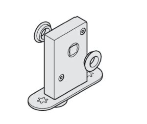 Hafele 943.55.071 Lock, for Slido Fold 100-T Folding Wall, With rosettes, locks into the lower guide channel, Steel, Galvanized
