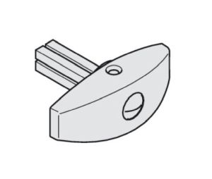 Hafele 946.22.950 Thumbturn, with square pin, For Door Thickness of 35 to 40 mm 1-3/8" to 1 9/16", Chrome-plated