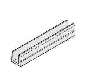 Hafele 946.36.960 Support profile, For fixed glass panel, 6,000 mm length, Aluminium, Silver Coloured Anodized