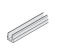 Hafele 946.36.960 Support profile, For fixed glass panel, 6,000 mm length, Aluminium, Silver Coloured Anodized
